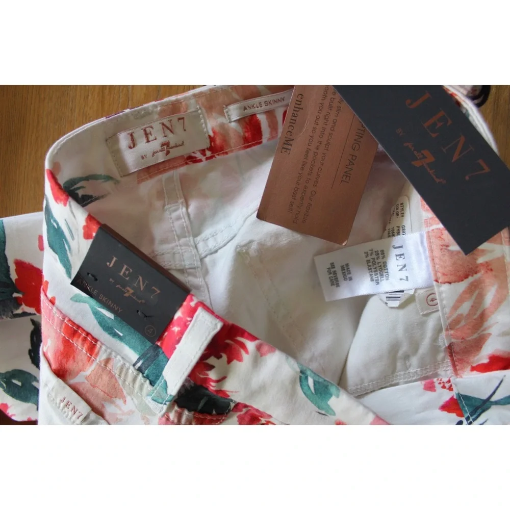 7FAMK Jen 7 NEW Floral Skinny Pants 4 - Picture 9 of 9